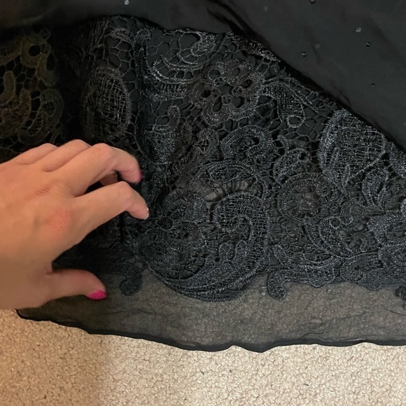 Boundary & Co Black faux leather top and chiffon bottom dress size Medium - Picture 5 of 12